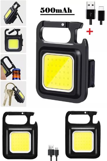 Çok fonksiyonlu Mini Taşınabilir USB Şarjlı 30 LED El Feneri Anahtarlık Kamp Feneri Açacak