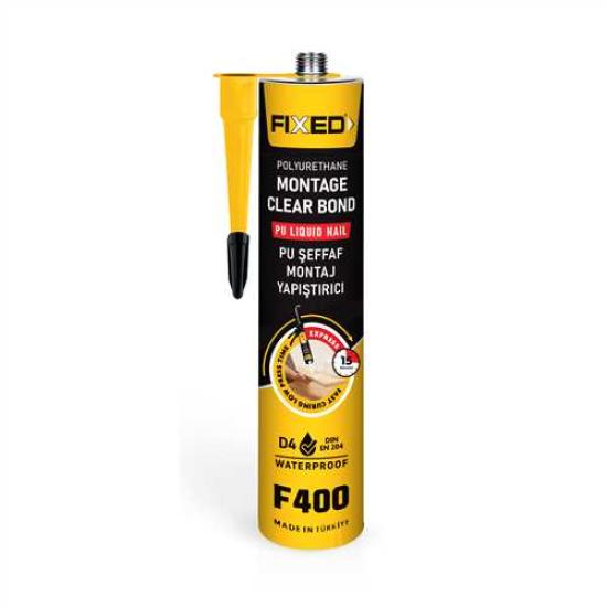 FIXED POLİÜRETAN ŞEFFAF MONTAJ YAPIŞTIRICI 400 GR
