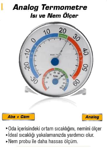 Isı ve Nem Ölçer Analog Termometre Nem Isı Ölçer
