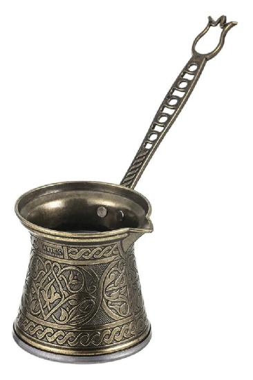 Osmanlı Motifli İndüksiyon Tabanlı Zamak Cezve No 3 Antik Yeşil