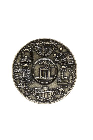 Otantik Dekoratif Antik Tabak Zamak Metal Antik Yeşil Küçük Boy 13 x 13 cm