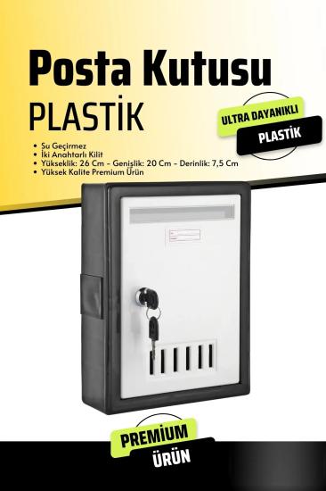 Plastik Posta Kutusu Çift Anahtarlı İsimlikli Posta Kutusu