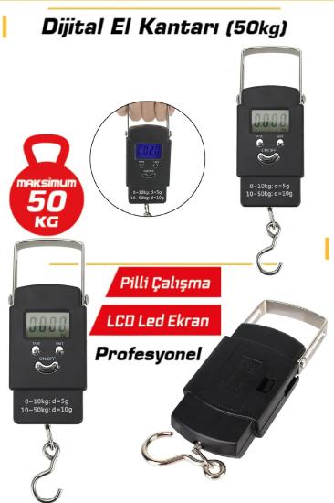 Profesyonel LCD Led Ekranlı Dijital El Kantarı Max 50 Kg