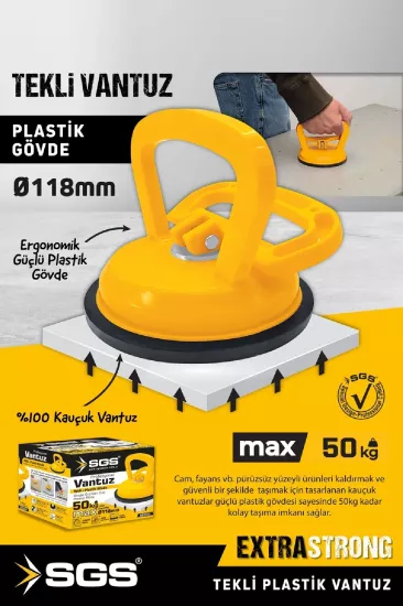 SGS 944 Tekli Plastik Çok Amaçlı Vantuz