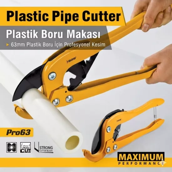 SGS Pro63 63mm Boru Kesme Makası Alüminyum Gövdeli