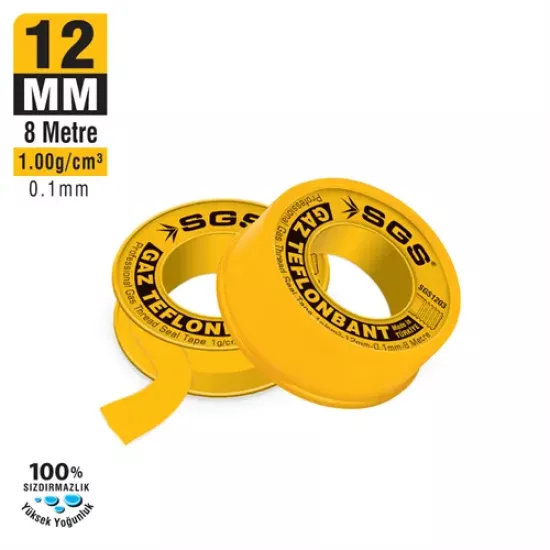 GAZ TEFLON BANT 12 MM X 8 M X 1,00 GR