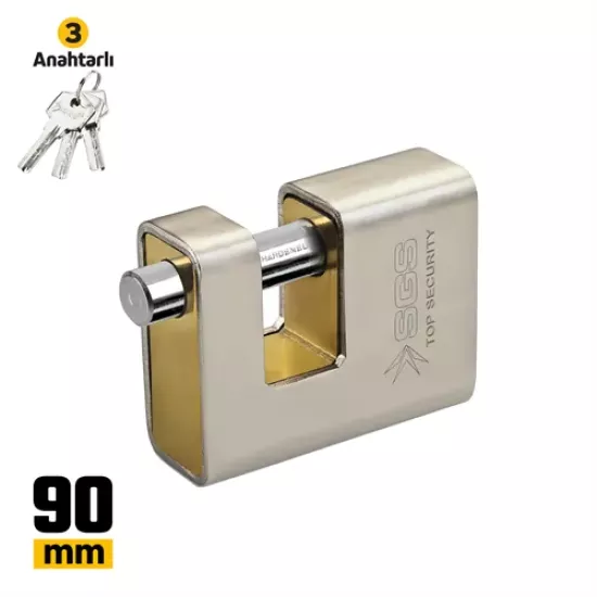 ASMA KİLİT KAYAR MİLLİ ÇELİK KORUMALI 90MM