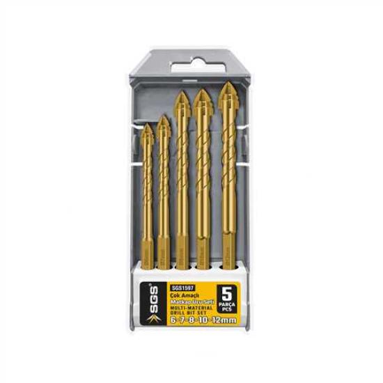5 PARÇA ÇOK AMAÇLI MATKAP UCU SETİ 6-7-8-10-12 MM