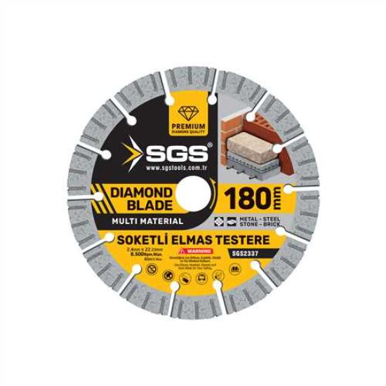 SOKETLİ ELMAS TESTERE MULTI-MATERIAL KESİCİ 180mm
