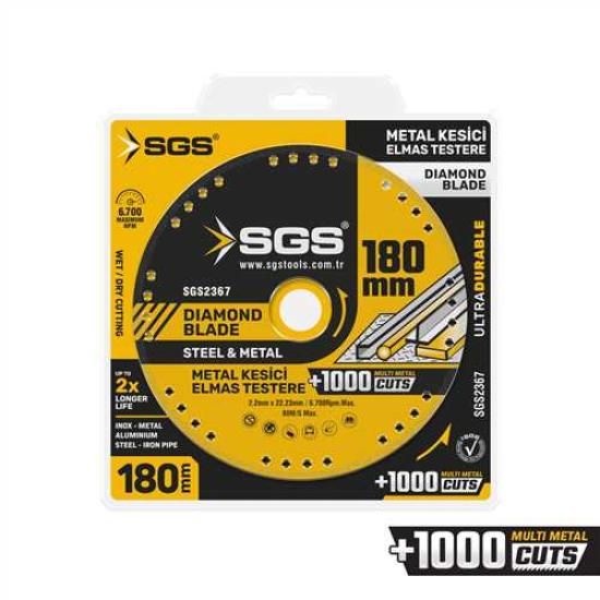 VAKUMLU ELMAS ÇOK AMAÇLI MULTI-METAL KESİCİ 180 MM