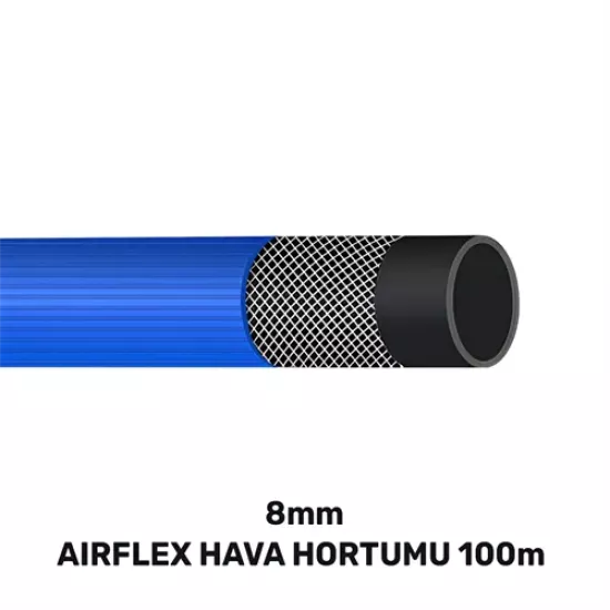 8 MM AIRFLEX HAVA HORTUMU 100 MT MAVİ (140gr/mt)