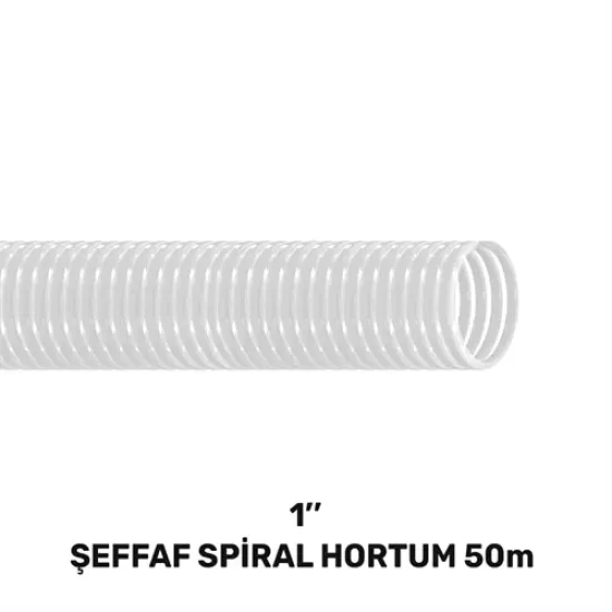 1’’ ŞEFFAF LAVABO&SİFON SPİRAL HORTUM 50 MT (130gr/mt)