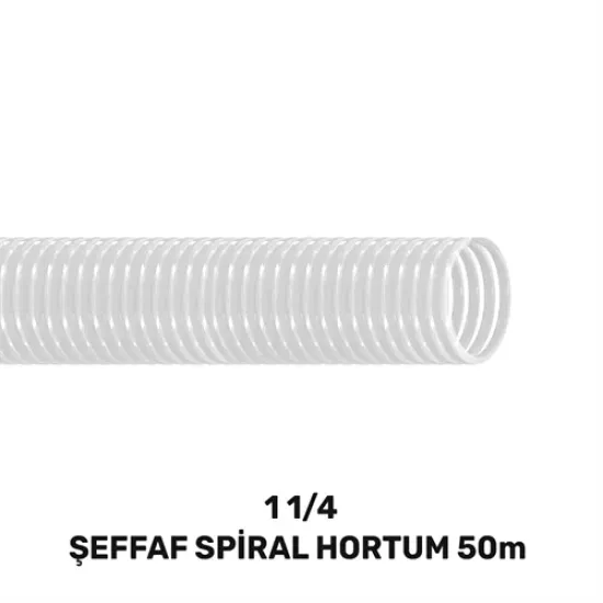 1 1/4’’  ŞEFFAF LAVABO&SİFON SPİRAL HORTUM 50 MT (170gr/mt)