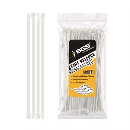 CIRT KELEPÇE 3,6*370MM BEYAZ (PK/100AD)