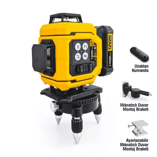 LAZER HİZALAMA DİSTOMAT (ŞAKÜL) 16 Line 4*360 12V 1.8 Ah