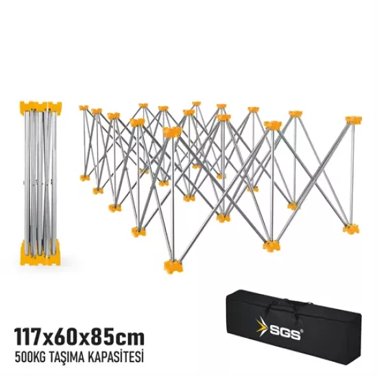 KATLANIR ÇALIŞMA TEZGAHI ALÜMİNYUM 117*60*85 CM (6 AYAK)