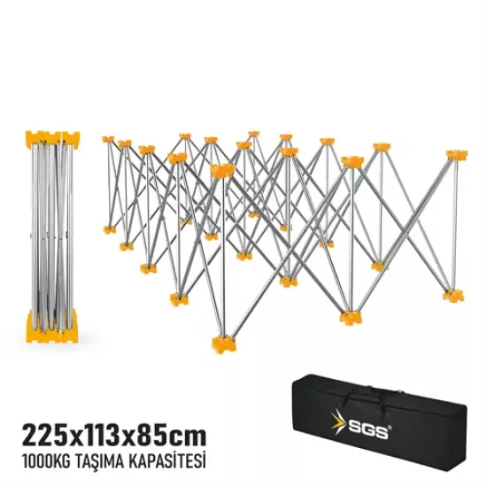 KATLANIR ÇALIŞMA TEZGAHI ALÜMİNYUM 225*113*85 CM (15 AYAK)