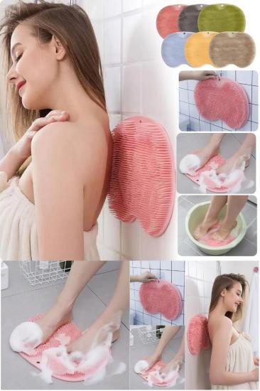 Vantuzlu Banyo Sırt Fırçası Ve Masaj Matı 30x25 Cm