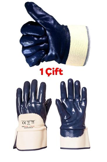 Yağ Su Geçirmez Nitril Eldiven Uzun Konçlu E0370 No 10 XL