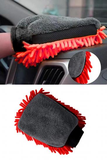 Yüksek Kaliteli Mikrofiber Araba Yıkama ve Kurulama Eldiveni Büyük Boy Makarna Oto Yıkama Eldiveni