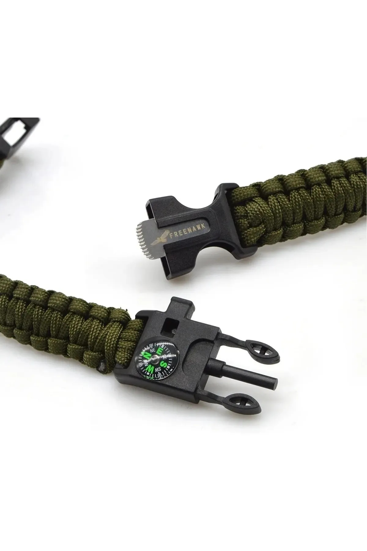 Survıval Pusulalı Hayatta Kalma Bilekliği Kamp Bileklik Düdük Çok Amaçlı Outdoor Aksesuar Kit