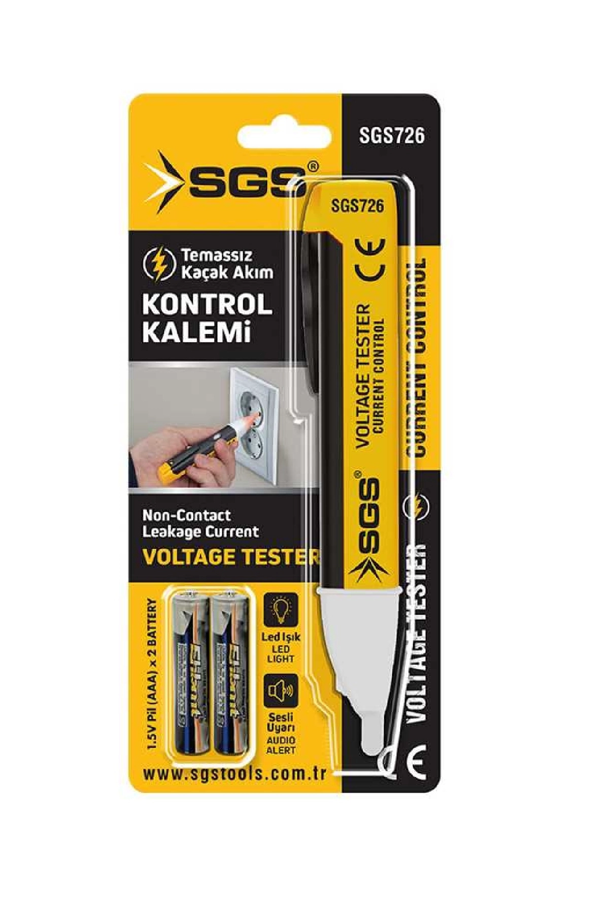 Temassız Voltaj Kontrol Kalemi Kaçak Akım Tespit Kalemi SGS726