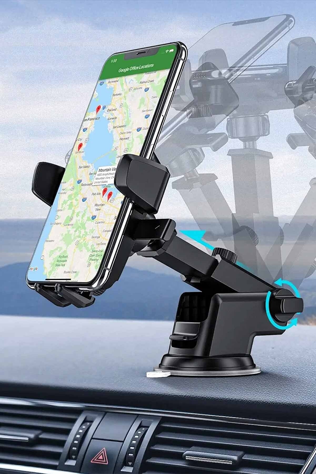 Tüm Araçlara Uyumlu Araba Akrobat Telefon Tutucu Torpido Vakumlu Araç İçi Tutacağı