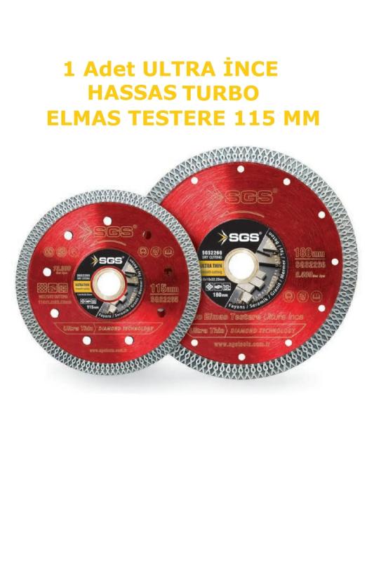 Ultra İnce Hassas Turbo Elmas Testere 115 Mm Seramik Mermer Granit ve Poselen Kesici