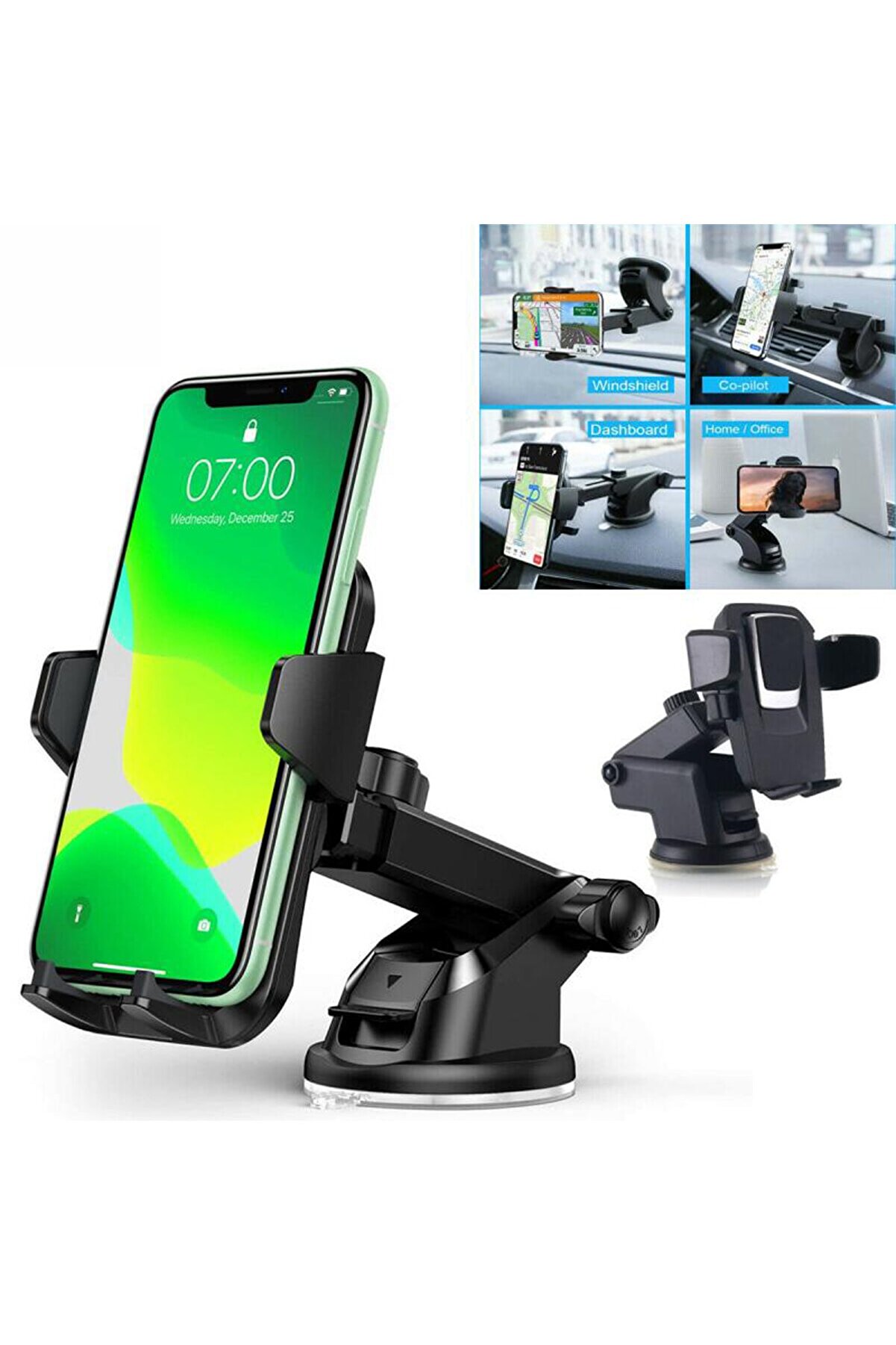 Universal 2’li Oto Aksesuar Seti Vantuzlu Araç Içi Akrobat Telefon Tutucu Ve Numaratör Numaralık 