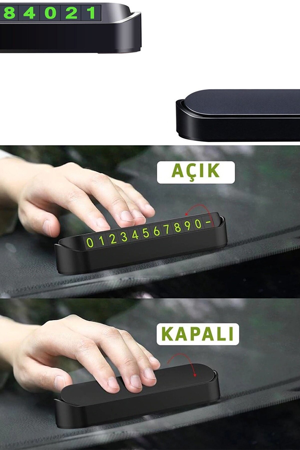 Universal 2’li Oto Aksesuar Seti Vantuzlu Araç Içi Akrobat Telefon Tutucu Ve Numaratör Numaralık 