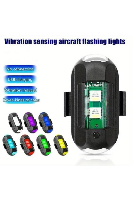 Usb Şarjlı 7 Mod Renk Değiştiren Bisiklet Motosiklet Drone Işığı Çakarlı Led Lamba