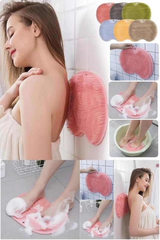 Vantuzlu Banyo Sırt Fırçası Ve Masaj Matı 30x25 Cm