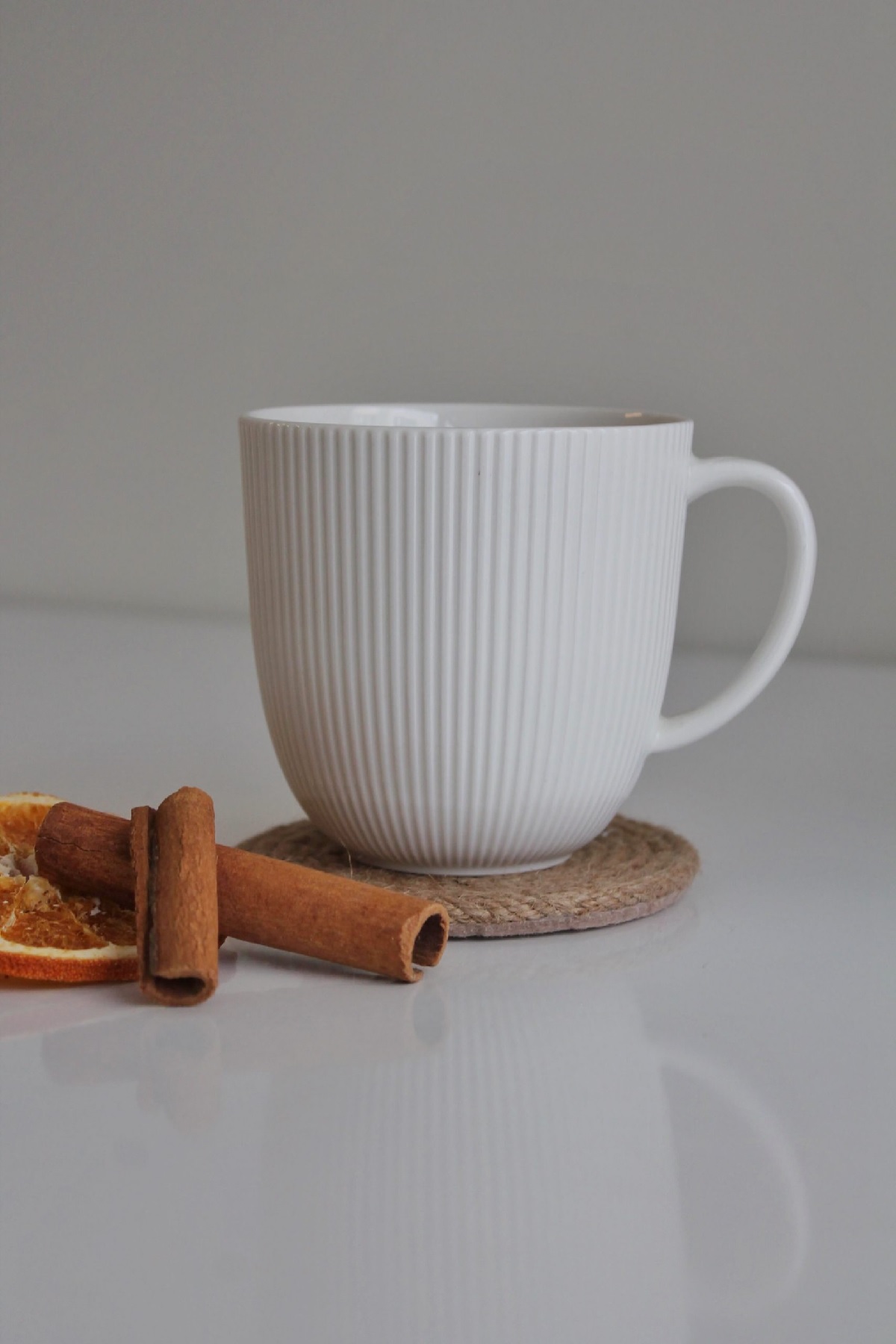 Yeni Trend Porselen Çizgili Kupa Büyük Mug Bardak 9 cm 310 ml