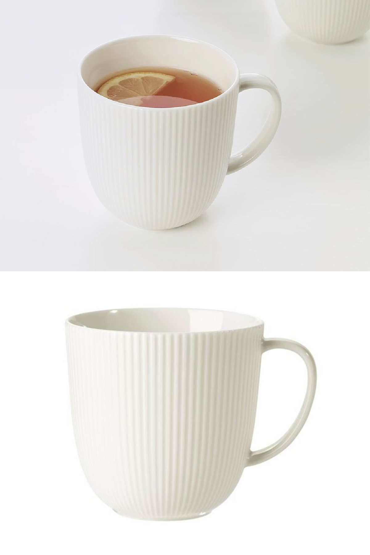 Yeni Trend Porselen Çizgili Kupa Büyük Mug Bardak 9 cm 310 ml