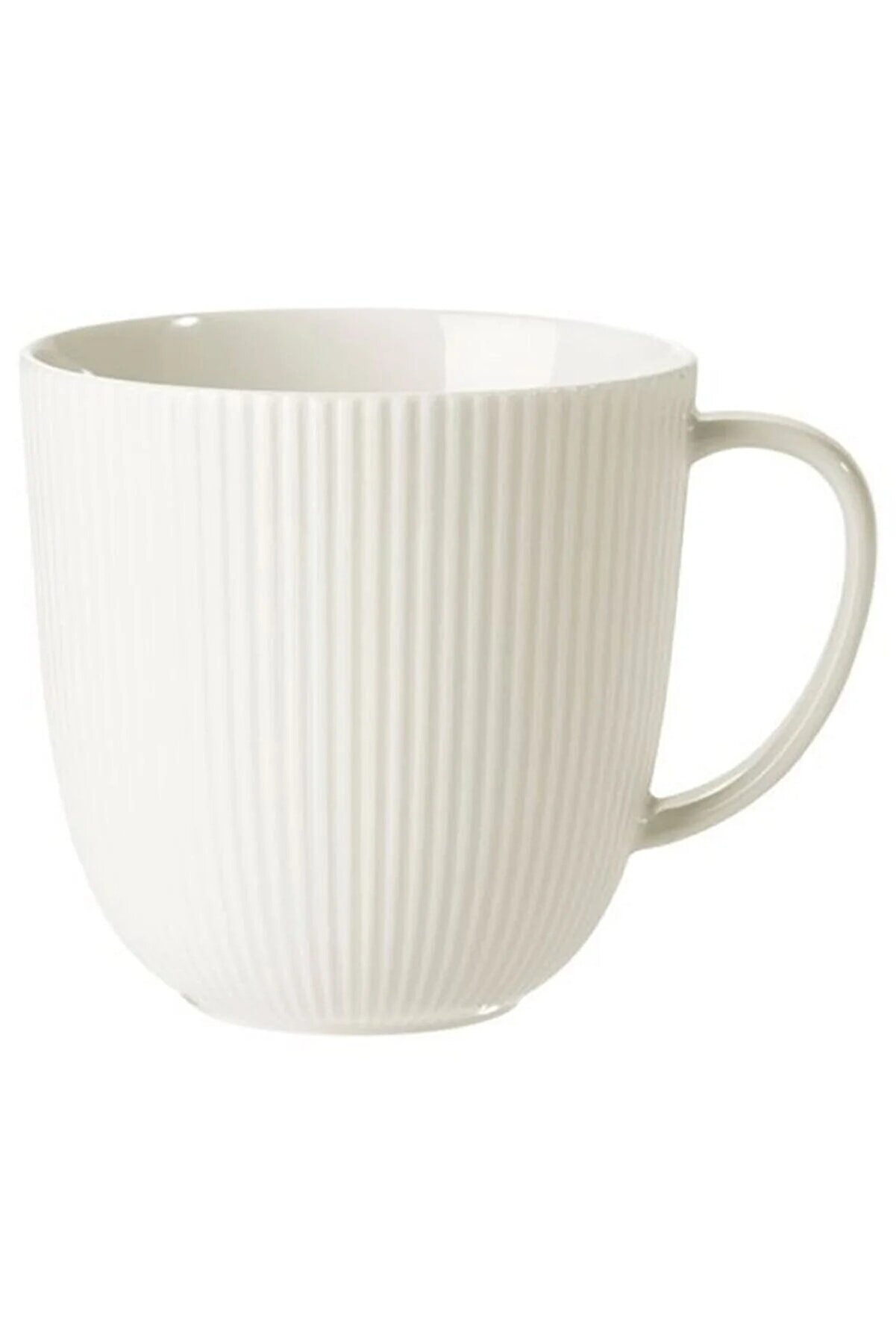 Yeni Trend Porselen Çizgili Kupa Büyük Mug Bardak 9 cm 310 ml